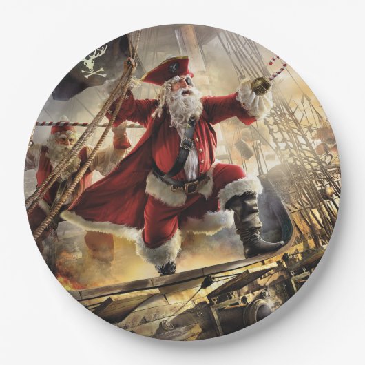 Pirate Santa Papieren Bordje (Voorkant)