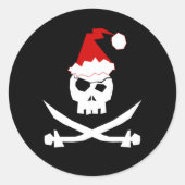 Pirate Santa Ronde Sticker (Voorkant)