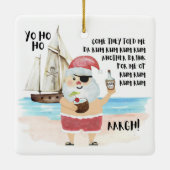 Pirate Santa Schip Rum Grappige Kustkerst Keramisch Ornament (Achterkant)