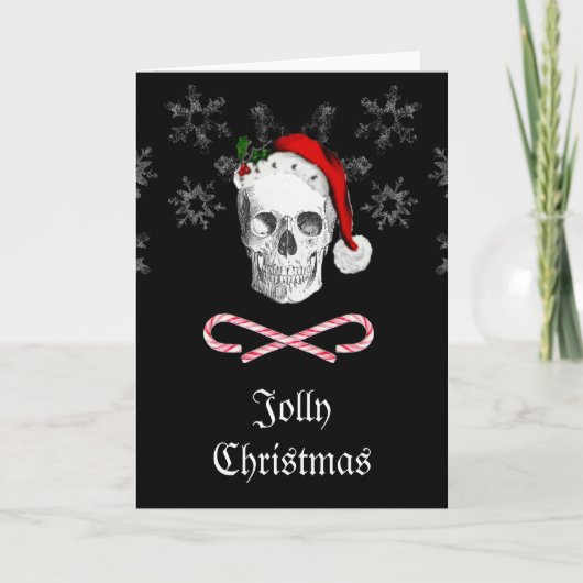 Pirate Santa Skull Jolly Christmas Kaart (Voorkant)