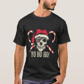 Pirate Santa Skull Yo Ho Ho Design T-shirt (Voorkant)