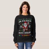 Pirate Santa Tacky Xmas Sweater Ar Merry Kerstmis (Voorkant volledig)