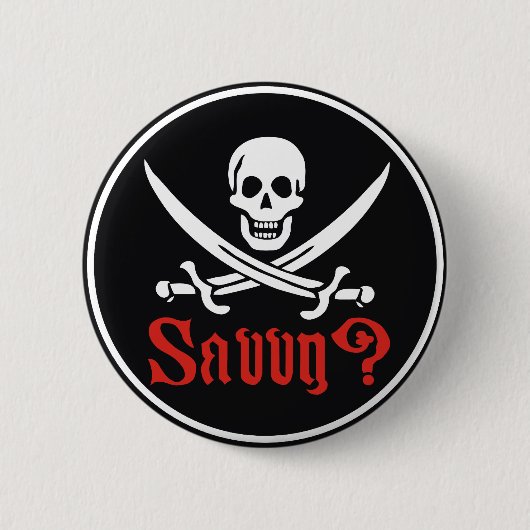 Pirate Savvy Ronde Button 5,7 Cm (Voorkant)