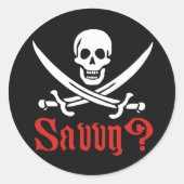 Pirate Savvy Ronde Sticker (Voorkant)