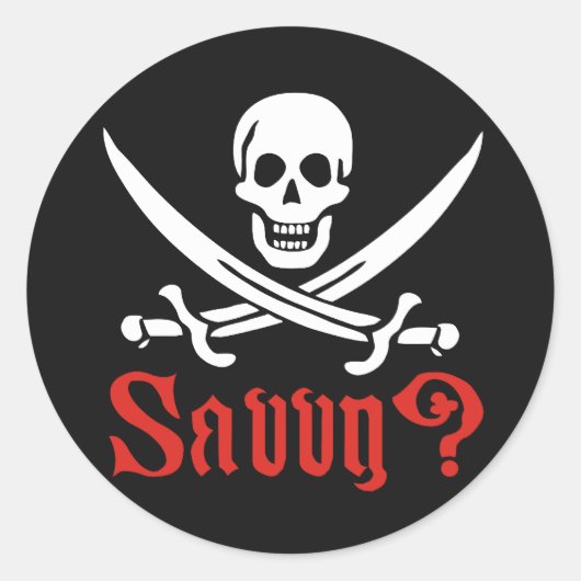 Pirate Savvy Ronde Sticker (Voorkant)
