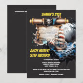 Pirate schat kaart jolly roger ahoy matey (Voorkant / Achterkant)