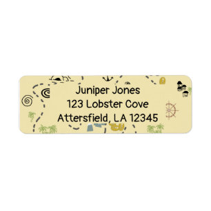 Pirate schat map Return Address Label