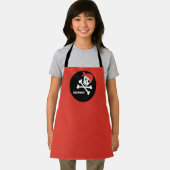 Pirate schedel Cool Custom Rood Zwart Kinder Monog Schort (Insitu)
