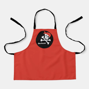 Pirate schedel Cool Custom Rood Zwart Kinder Monog Schort