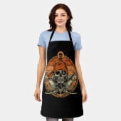  Pirate schedel Crossbones Vlaggenstijl Hallowe Schort (Gedragen)