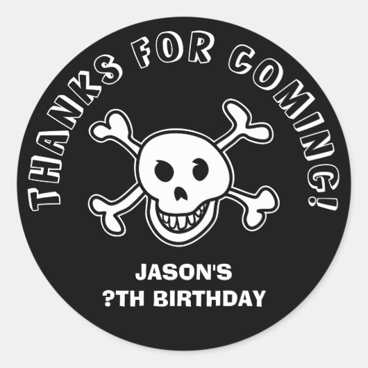 Pirate schedel en gekruiste beenderen stickers of (Voorkant)