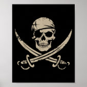 Pirate Schedel en gekruiste botten Skelet Hallowee Poster (Voorkant)