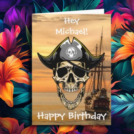 Pirate Schedel Geest Schip  Kaart