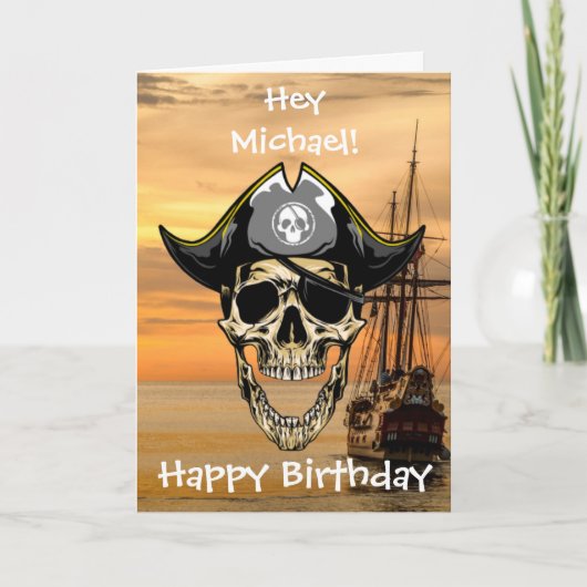 Pirate Schedel Geest Schip  Kaart (Voorkant)