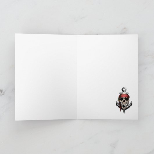 Pirate Schedel Geest Schip  Kaart (Binnen)