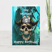 Pirate Schedel Geest Schip Kapitein Kaart (Voorkant)