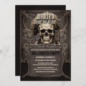 Pirate schedel gezicht zwart Halloween Party Kaart (Voorkant / Achterkant)