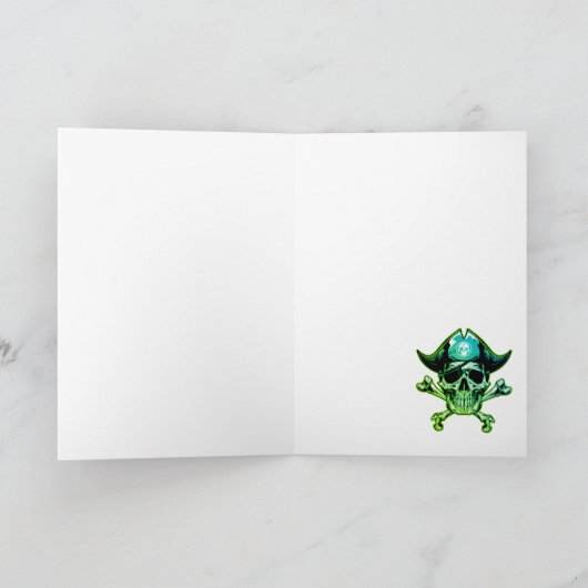 Pirate Schedel Kapitein Geest Schip Kaart (Binnen)