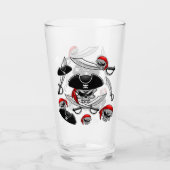 Pirate schedel met gekruiste sabels glas (Voorkant)