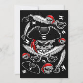Pirate schedel met gekruiste sabels kaart (Voorkant)