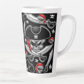 Pirate schedel met gekruiste sabels latte mok (Rechts)