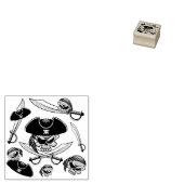 Pirate schedel met gekruiste sabels rubberstempel (Gestempeld)