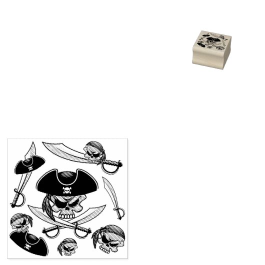 Pirate schedel met gekruiste sabels rubberstempel (Gestempeld)