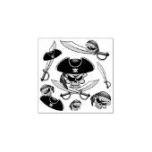 Pirate schedel met gekruiste sabels rubberstempel (Afrduk)