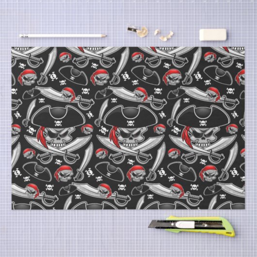 Pirate schedel met gekruiste sabels tissuepapier (Craft)