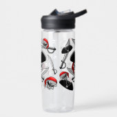 Pirate schedel met gekruiste sabels waterfles (Links)