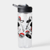 Pirate schedel met gekruiste sabels waterfles (Rechts)