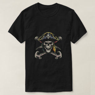 Pirate schedel met griezelige grijns t-shirt