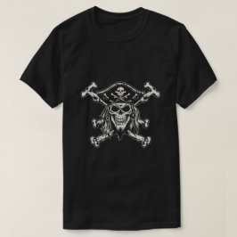 Pirate schedel met griezelige grijns t-shirt