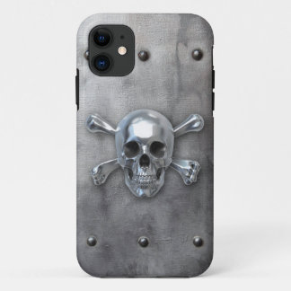 Pirate schedel op metaal iPhone 11 hoesje