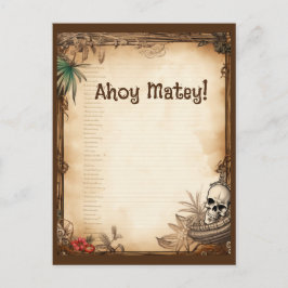 Pirate Schedel Praat als een piraat verjaardag Briefkaart