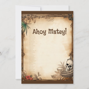 Pirate Schedel Praat als een piraat verjaardag Kaart