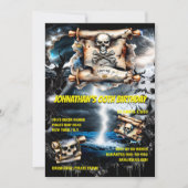 Pirate schedel schatkaart storm bij zee kaart (Voorkant)