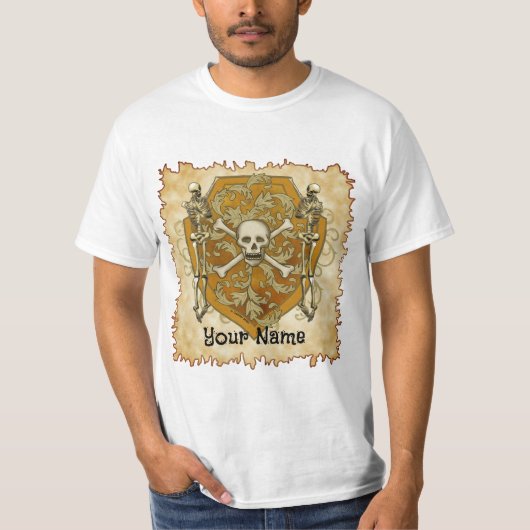 Pirate Schedel Schild t-shirt (Voorkant)
