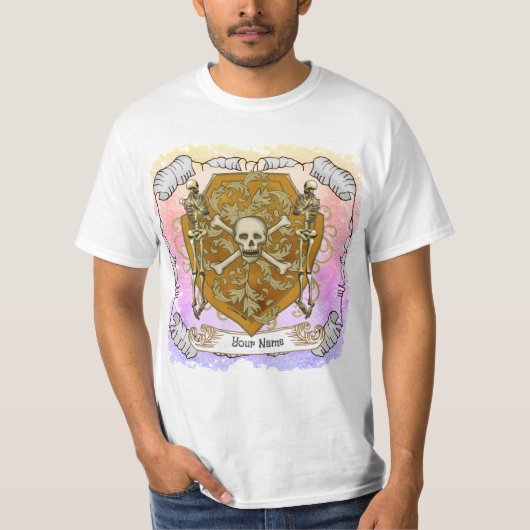 Pirate Schedel Schild t-shirt (Voorkant)