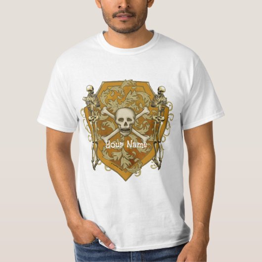 Pirate Schedel Schild t-shirt (Voorkant)