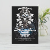 Pirate schedel spookschip ahoy matey thema kaart (Staand voorkant)