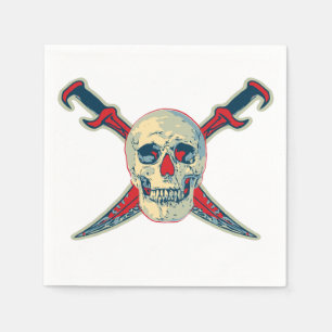 Pirate (schedel) - White Standard Cocktail Paper N Servetten