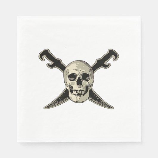Pirate (schedel) - witte standaard papiernap servetten (Voorkant)