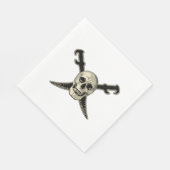 Pirate (schedel) - witte standaard papiernap servetten (Hoek)