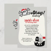 Pirate Schedels & Scheepskinderen Verjaardagsfeest Kaart (Voorkant / Achterkant)