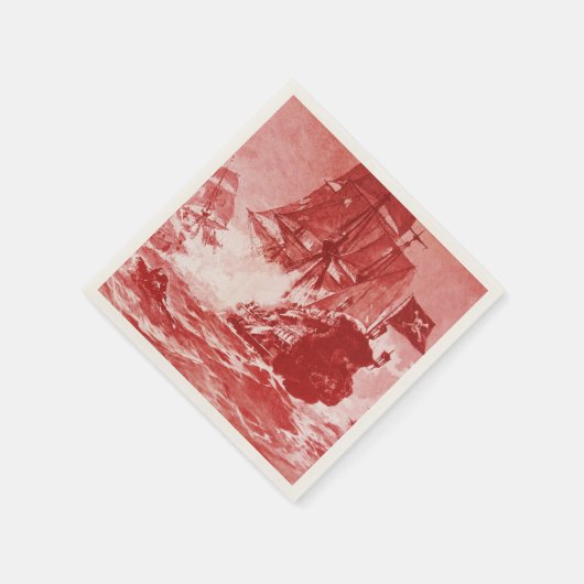 PIRATE SCHEEPSBATTLE IN paars Servetten (Hoek)