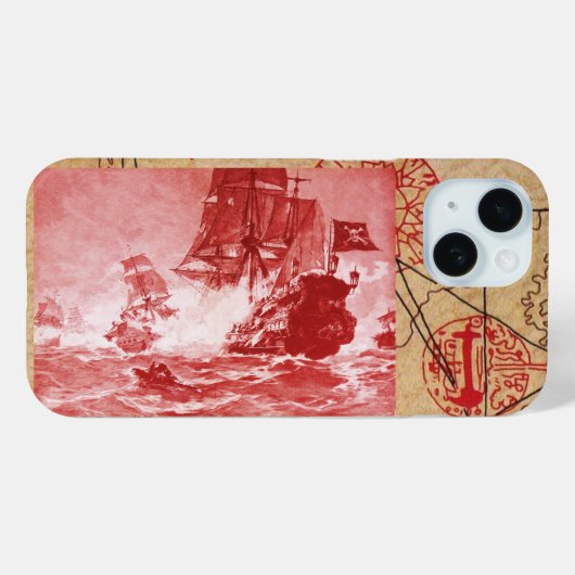 PIRATE SCHIP BATTLE, ANTIEK PIRATEN BEHANDELING KA Case-Mate iPhone CASE (Achterkant (horizontaal))