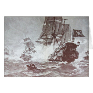 PIRATE SCHIP BATTLE / ANTIEK PIRATEN BEHANDELINGSK