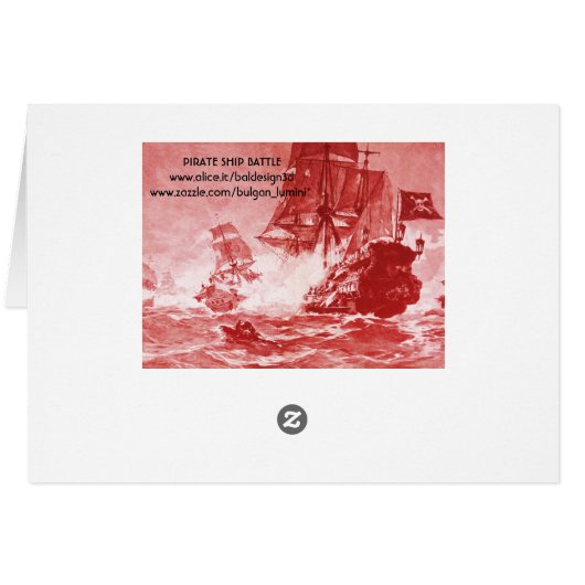 PIRATE SCHIP BATTLE / ANTIEK PIRATEN BEHANDELINGSK (Achterkant Horizontaal)