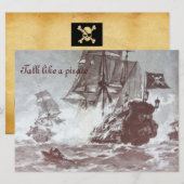 PIRATE SCHIP BATTLE / ANTIEK PIRATEN BEHANDELINGSK AANKONDIGING (Voorkant / Achterkant)